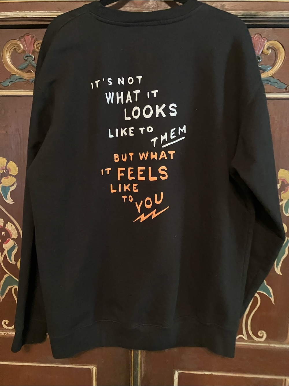 INDEPENDENT Black Crewneck Sweatshirt with Small Chest Graphic